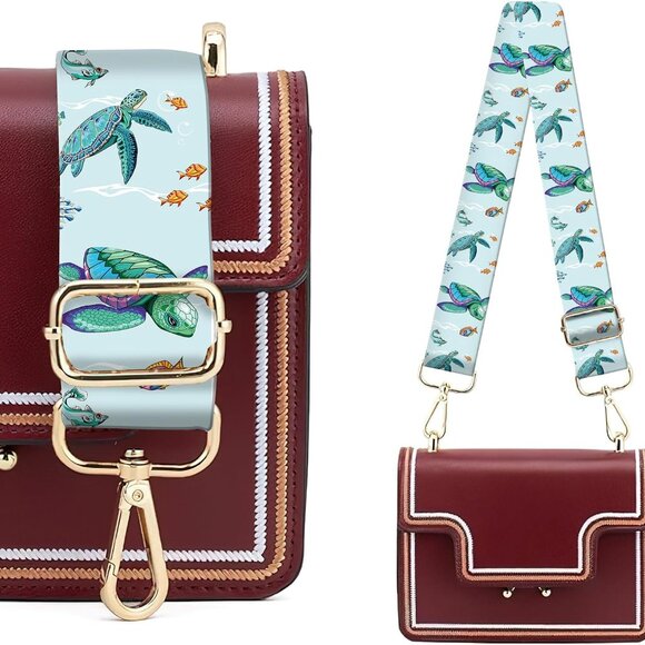 Blue Sea Turtles Adjustable Wide Purse Strap for Women and Teens - Picture 3 of 5